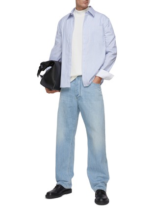 Figure View - Click To Enlarge - BOTTEGA VENETA - Striped Relaxed Fit Shirt