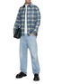 Figure View - Click To Enlarge - BOTTEGA VENETA - Check Printed Leather Flannel Shirt