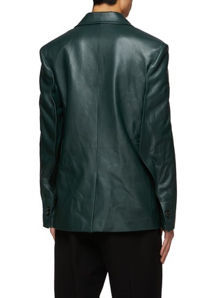 Back View - Click To Enlarge - BOTTEGA VENETA - Leather Double Breasted Blazer
