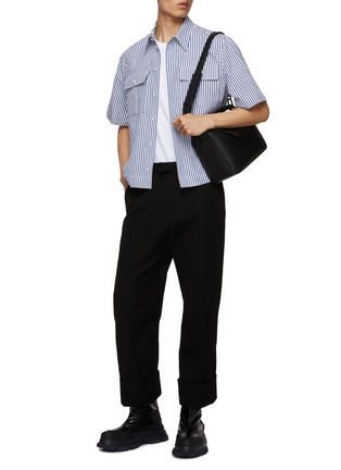 Figure View - Click To Enlarge - BOTTEGA VENETA - Striped Boxy Fit Shirt