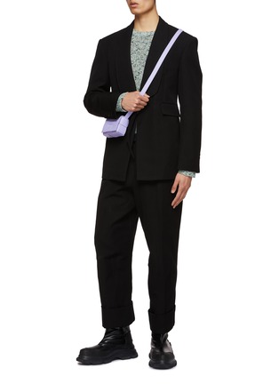 Figure View - Click To Enlarge - BOTTEGA VENETA - Ottoman Shawl Collar Tie Front Cotton Blazer