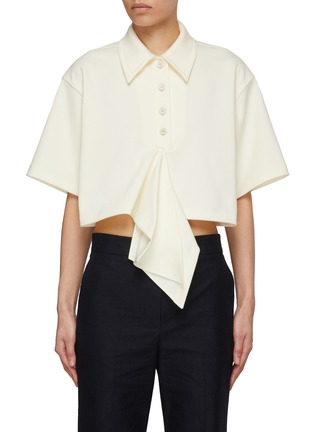 Main View - Click To Enlarge - RECTO - Asymmetric Draped Front Polo Top