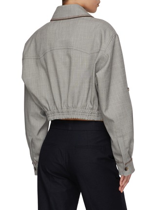 Back View - Click To Enlarge - RECTO - ‘Boyfriend’ Hand Stitched Collar Crop Jacket