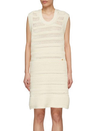 Main View - Click To Enlarge - RECTO - ‘Bohemian’  Lace Scoop Neck Knit Dress