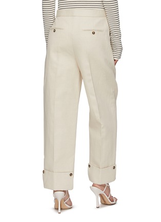 Back View - Click To Enlarge - RECTO - Single Pleat High Waist Roll Up Crop Pants
