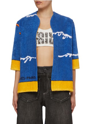Main View - Click To Enlarge - LILYEVE - Pelican Graphic Beach Towel Collarless Jacket