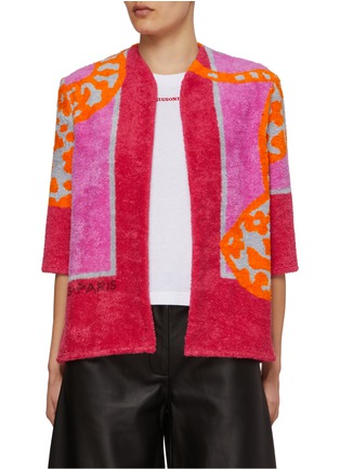 Main View - Click To Enlarge - LILYEVE - Elephant Graphic Beach Towel Collarless Jacket