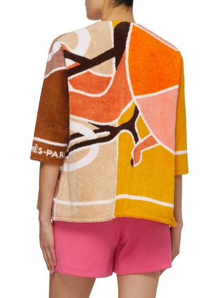 Back View - Click To Enlarge - LILYEVE - Bicycle Graphic Beach Towel Collarless Jacket
