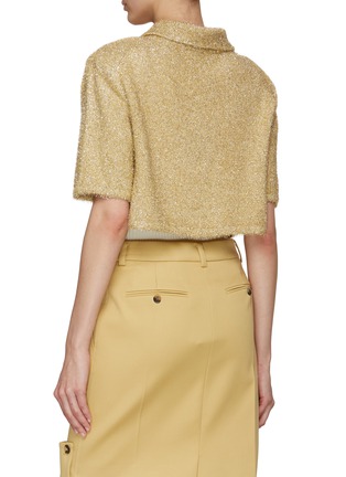 Back View - Click To Enlarge - RECTO - Elbow-length Metallic Cropped Cardigan