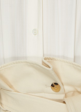  - RECTO - Campania' Button Front Tie Paperbag Waist Shirt Dress