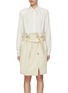 Main View - Click To Enlarge - RECTO - Campania' Button Front Tie Paperbag Waist Shirt Dress