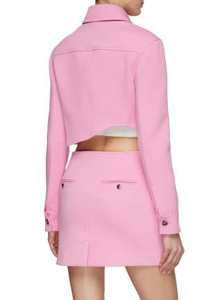Back View - Click To Enlarge - RECTO - Mica' Wavy Hem Cropped Zip Jacket