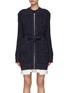 Main View - Click To Enlarge - RECTO - Tara' Long Sleeve Bow Front Zip One-Piece