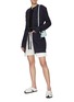 Figure View - Click To Enlarge - RECTO - Tara' Long Sleeve Bow Front Zip One-Piece