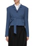Main View - Click To Enlarge - RECTO - Belted Notch Lapel Button Cropped Blazer