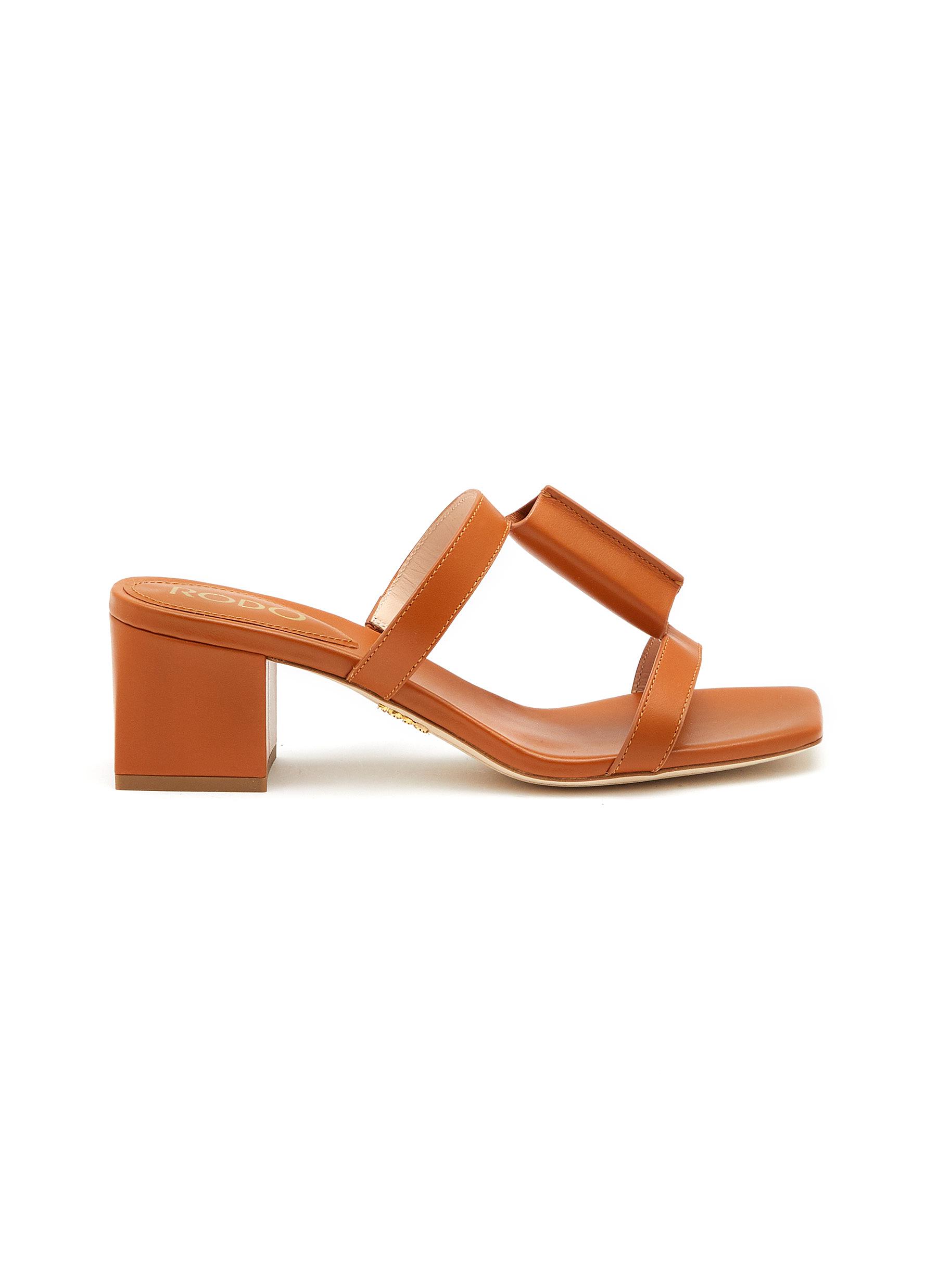 ‘BETTY’ 55 LEATHER HEELED SANDALS