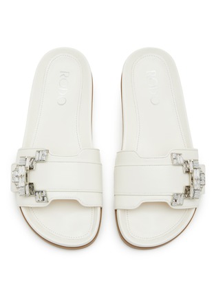 Detail View - Click To Enlarge - RODO - ‘Camilla’ Strass Embellished Leather Slides