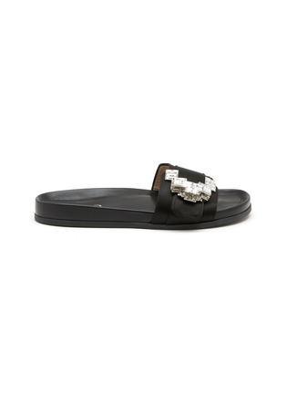 Main View - Click To Enlarge - RODO - ‘Camilla’ Strass Embellished Satin Slides