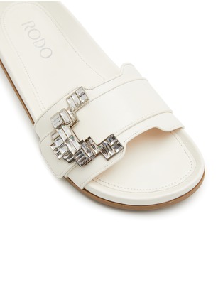 Detail View - Click To Enlarge - RODO - Camilla Crystal Embellished Leather Slides