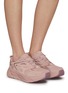 Figure View - Click To Enlarge - HOKA - ‘Clifton L’ Low Top Lace Up Mesh Suede Sneakers