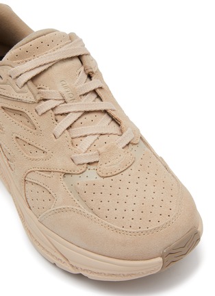 Detail View - Click To Enlarge - HOKA - ‘Clifton L’ Low Top Lace Up Mesh Suede Sneakers