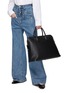 Figure View - Click To Enlarge - VALEXTRA - ‘Mylogo’ Grained Leather Tote Bag