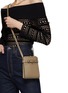 Figure View - Click To Enlarge - VALEXTRA - ‘B-Tracollina’ Grained Leather Crossbody Pouch