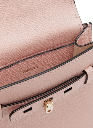 Detail View - Click To Enlarge - VALEXTRA - ‘B-Tracollina’ Grained Leather Crossbody Pouch