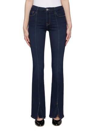 Main View - Click To Enlarge - FRAME - ‘Le Mini Boot’ Pintuck Front Seam Boot Leg Jeans