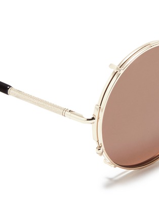 Detail View - Click To Enlarge - SUNDAY SOMEWHERE - 'Valentine' clip-on wire rim round sunglasses