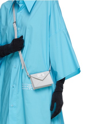 Figure View - Click To Enlarge - MM6 MAISON MARGIELA - Japanese 6 Leather Mini Envelope Crossbody Bag
