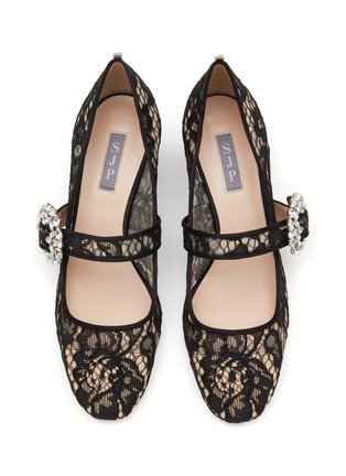 Detail View - Click To Enlarge - SJP BY SARAH JESSICA PARKER - ‘Cosette Bis’ 50 Crystal Embellished Buckle Lace Mary Jane