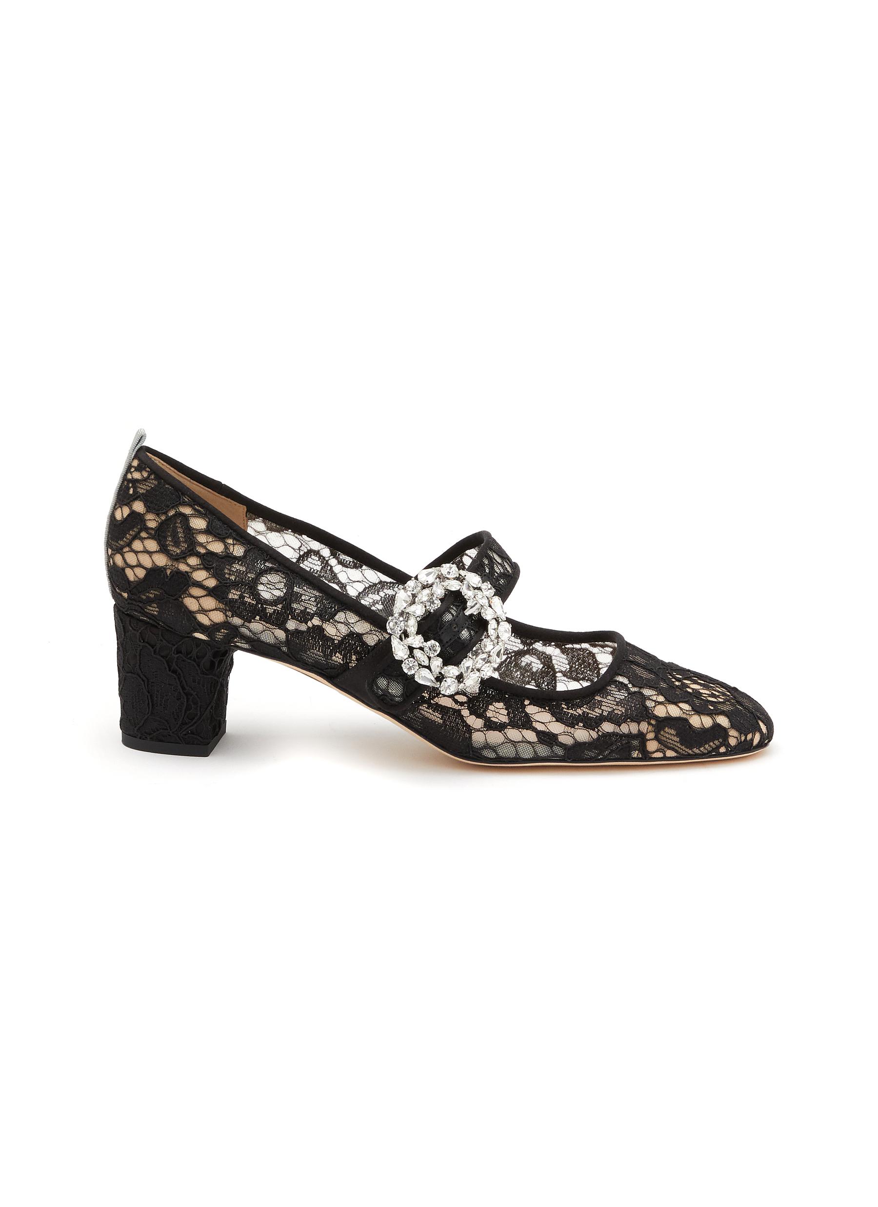 â€˜Cosette Bis’ 50 Crystal Embellished Buckle Lace Mary Jane