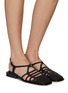 Figure View - Click To Enlarge - HEREU - Barana Woven Cage Leather Sandals