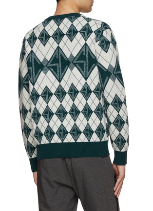 Back View - Click To Enlarge - SOUTHCAPE - Argyle Logo Intarsia Crewneck Knit Sweater