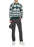 Figure View - Click To Enlarge - SOUTHCAPE - Argyle Logo Intarsia Crewneck Knit Sweater