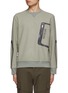 Main View - Click To Enlarge - SOUTHCAPE - Logo Embroidery Zipper Embellished Crewneck Sweatshirt