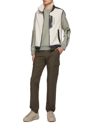 Figure View - Click To Enlarge - SOUTHCAPE - Logo Embroidery Zipper Embellished Crewneck Sweatshirt