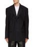 Main View - Click To Enlarge - WE11DONE - Shirred Single Breasted Notched Lapel Blazer