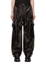 Main View - Click To Enlarge - WE11DONE - Zipper Strap Detail Leather Pants
