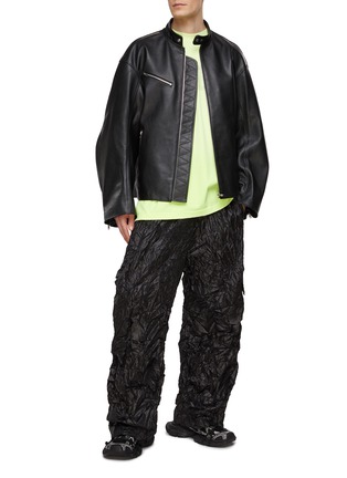 Figure View - Click To Enlarge - WE11DONE - Crumpled Oversized Track Pants