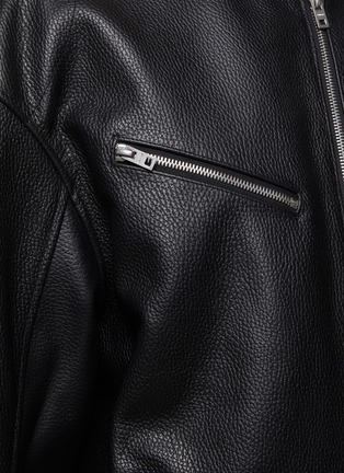  - WE11DONE - Oversized Snap Collar Leather Jacket