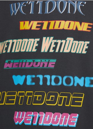  - WE11DONE - Multi Logo Crewneck Cotton Sweatshirt