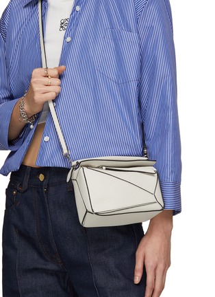 Front View - Click To Enlarge - LOEWE - Mini Puzzle Grained Calfskin Leather Crossbody Bag