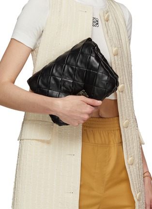 Back View - Click To Enlarge - LOEWE - ‘Goya’ Calfskin Leather Puffer Shoulder Bag