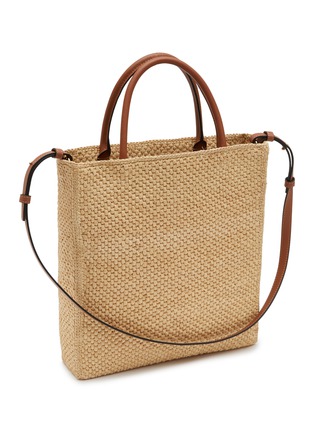 Detail View - Click To Enlarge - LOEWE - ‘Standard’ A4 Logo Intarsia Raffia Tote Bag