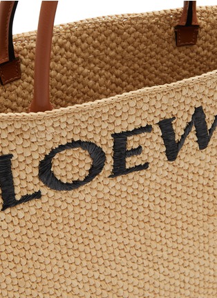 Detail View - Click To Enlarge - LOEWE - ‘Standard’ A4 Logo Intarsia Raffia Tote Bag