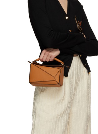 Front View - Click To Enlarge - LOEWE - Mini ‘Puzzle’ Calfskin Leather Crossbody Bag