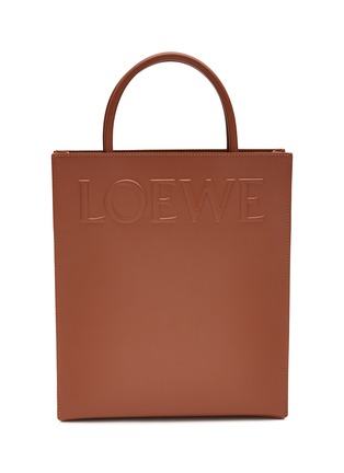 Main View - Click To Enlarge - LOEWE - Standard A4 Logo Debossing Calfskin Leather Tote Bag