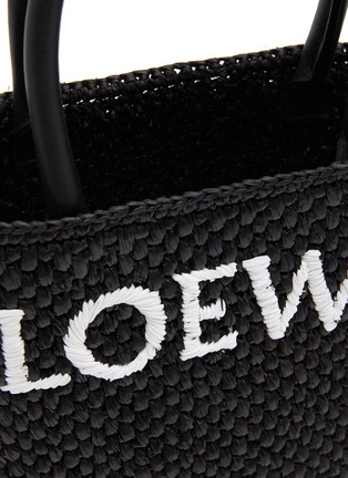Detail View - Click To Enlarge - LOEWE - Standard A5 Logo Intarsia Raffia Tote Bag